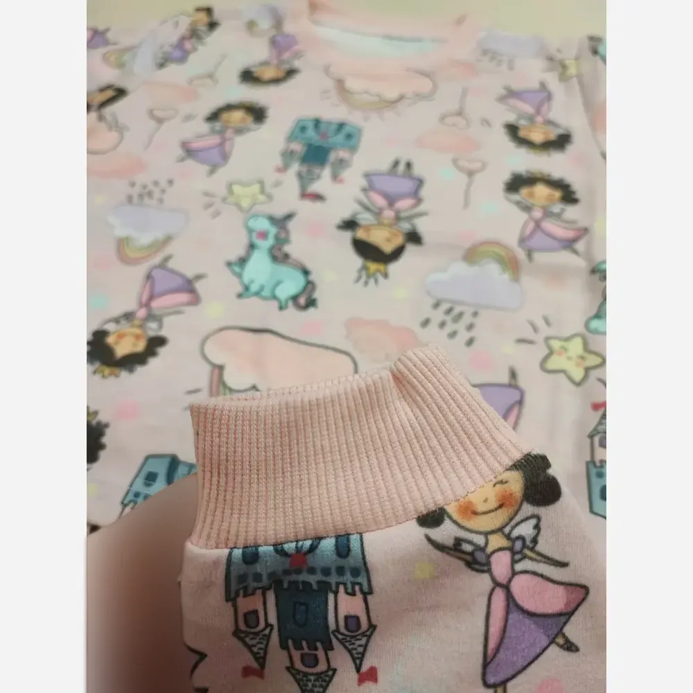 ست بلوز و شلوار راحتی دخترانه طرح پرنسس و اسب تک شاخ