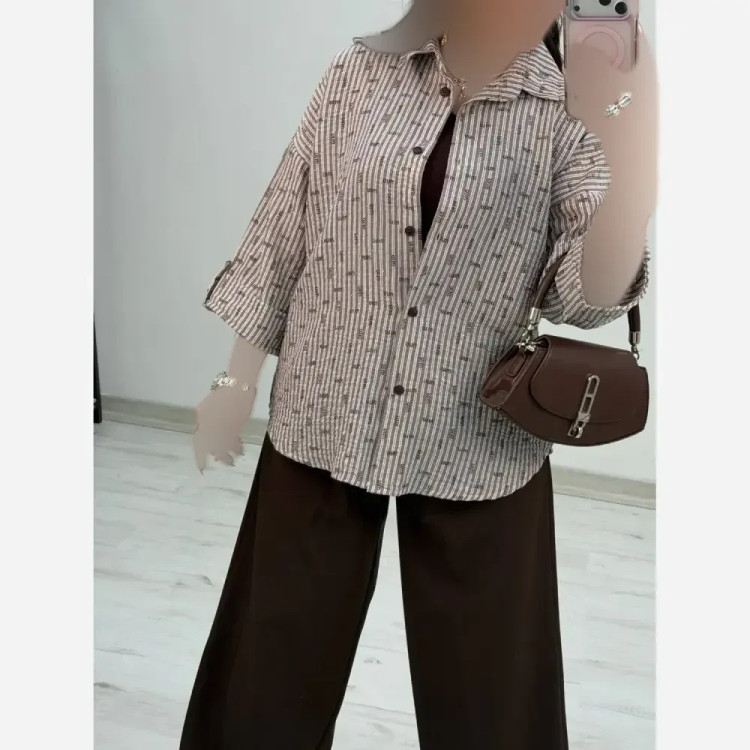 شومیز طرح دار الهام زنانه پنبه زارا شاین دار فری سایز تا 46