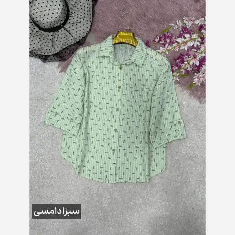 شومیز طرح دار الهام زنانه پنبه زارا شاین دار فری سایز تا 46