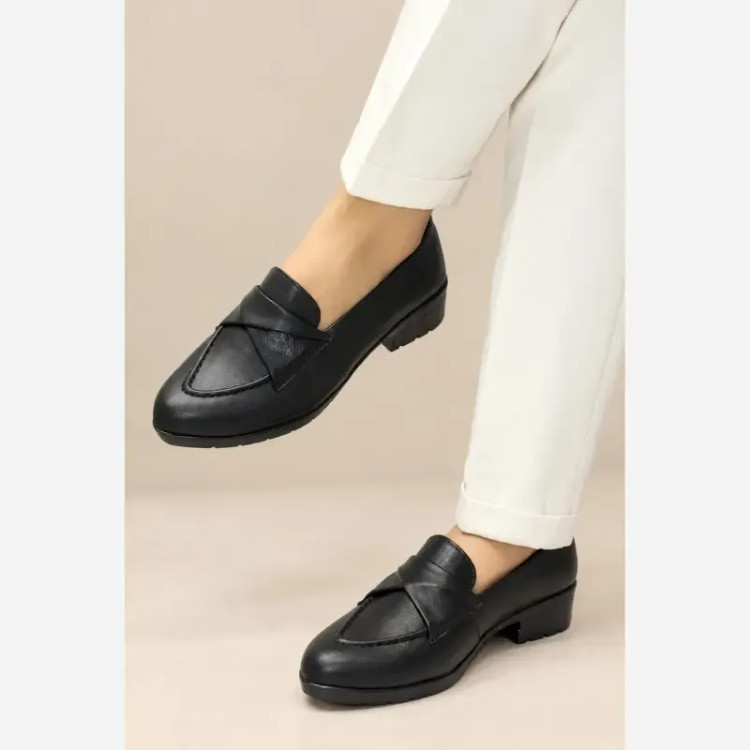 کالج زنانه چرم شرکتی مشکی زیره PVC راحت روزمره سایز 37 تا 40