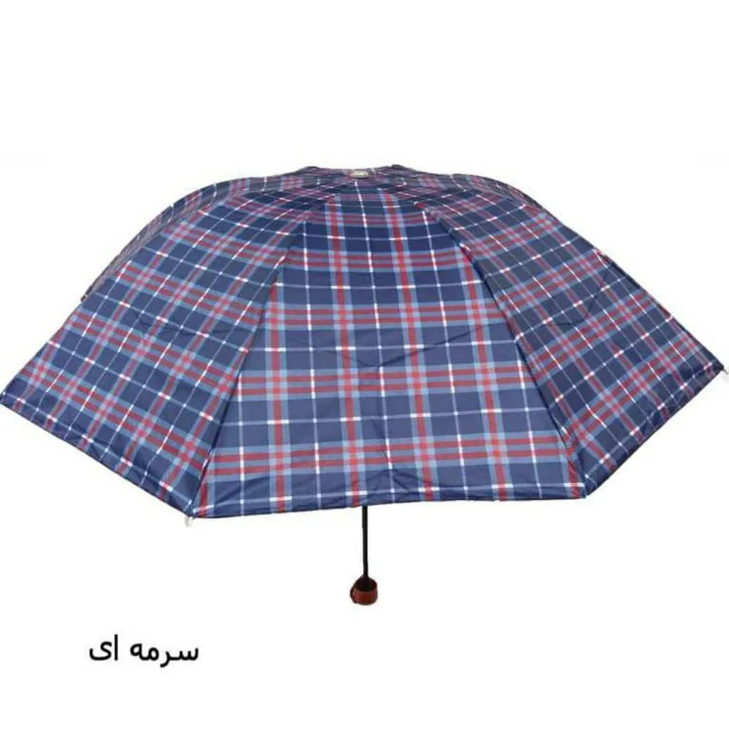 چتر چهار خانه تاشو ضد باد سبک و کمجا پارچه ضد آب مناسب باران و آفتاب زنانه و مردانه