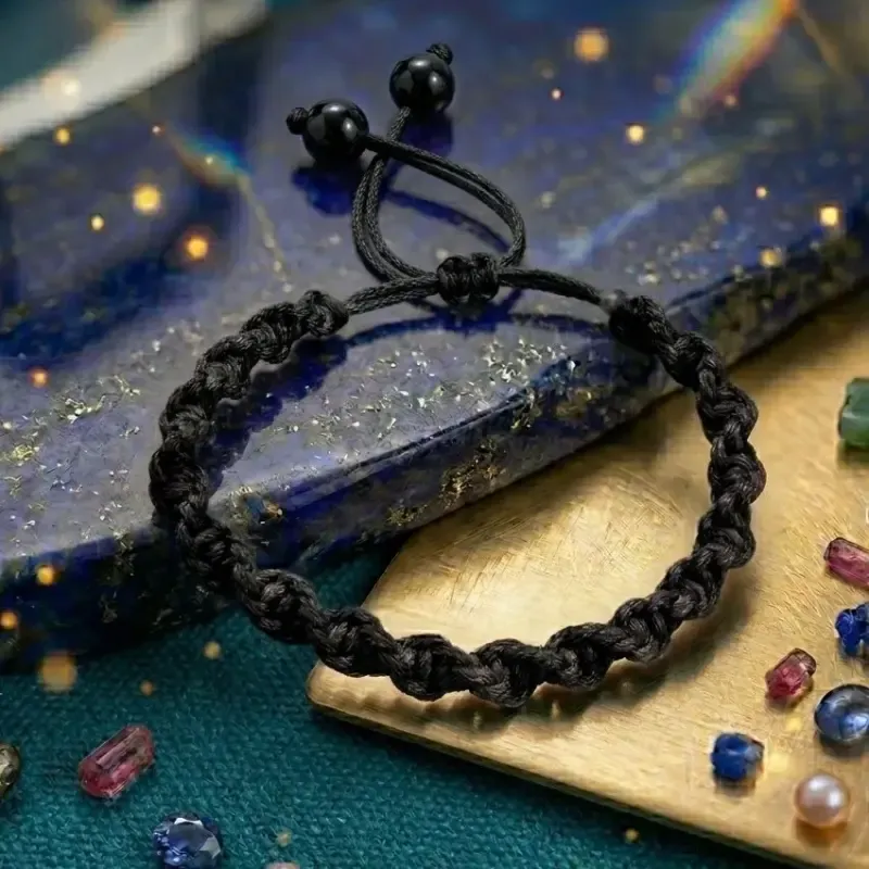 دستبند بافت مارپیچ مکرومه دستساز قابل تنظیم