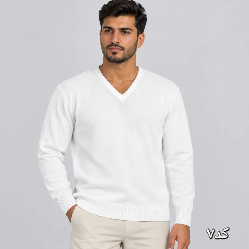 پلیور بافت یقه هفت مردانه فری سایز رنگبندی متنوع پاییزه و زمستانه