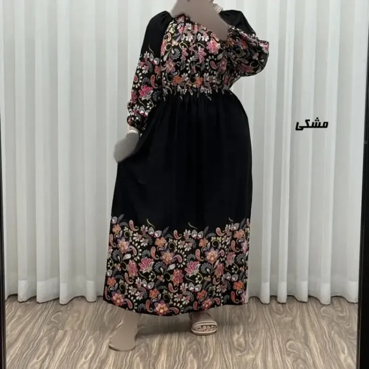 پیراهن ساحلی نخی زنانه فری سایز مدل حاشیه ترمه مناسب سایز 38 تا 50